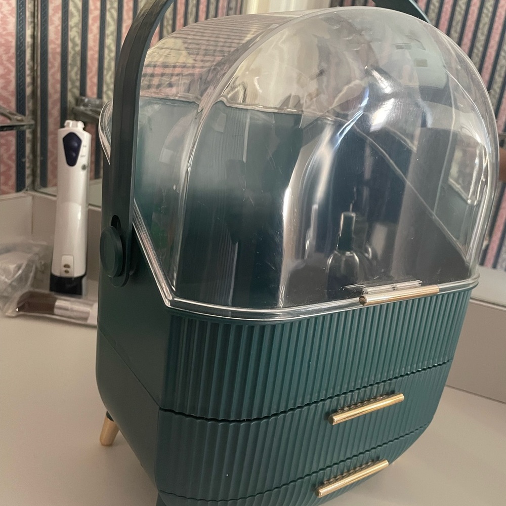 Teal Storage Organizer with Gold Accents - Picture 5 of 5